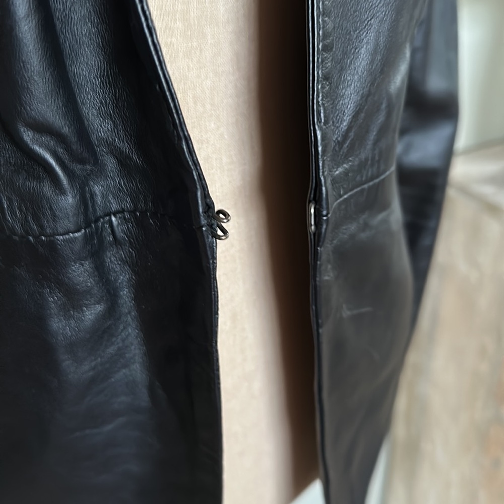 Cigno Nero 100% Leather Black Notched Lapel Jacket 40 - Picture 5 of 12